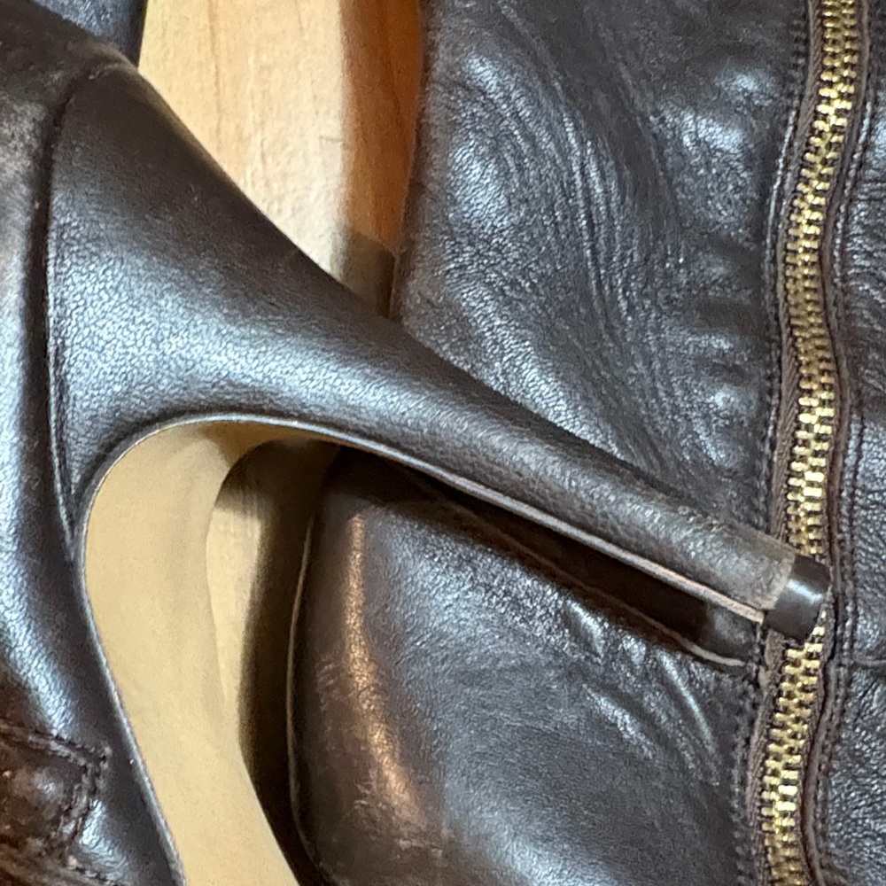 Vince Camuto Dark Brown Leather Heeled Boots - Picture 5 of 9
